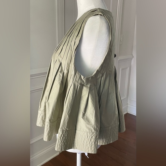 Mare Mare x Anthropologie Pleated Structured Swing Tank Top Moss Size Medium - Picture 4 of 6